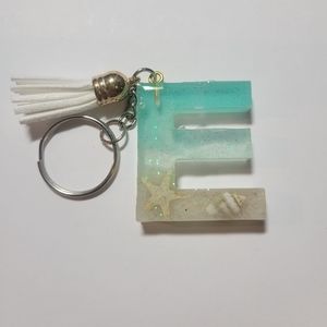 Initial E beach themed key chain.